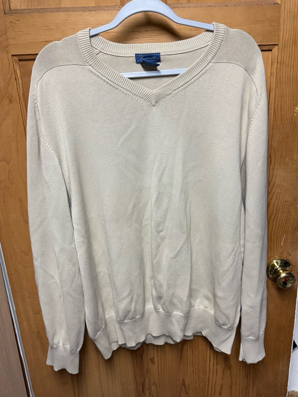 Façonnable Pima Cotton V-Neck Sweater, Men's XL